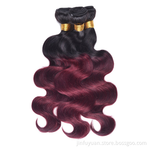 fast Shipping Brazilian body Wave Hair Weave Bundles Color 1b/99j Human Hair 10-24 inch Remy Hair Extension